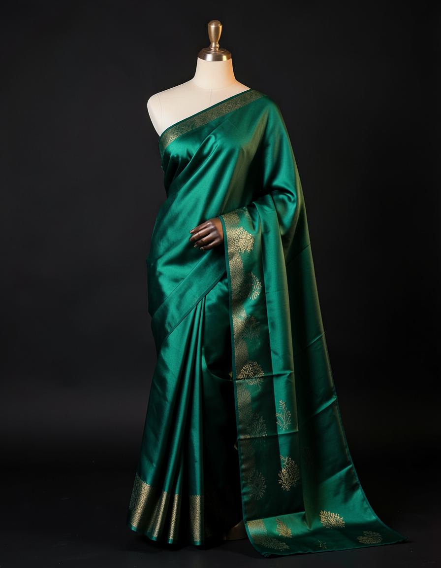 Heirloom Emerald Silk Saree